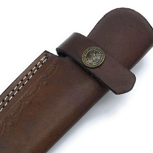Funda de cuero de Damasco hecha a mano personalizada funda de cuchillo de cuero genuino de alta calidad - Product Image 5