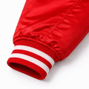 Chaqueta Varsity de Satén de Alta Calidad para Hombre, Chaqueta de Satén Suave con Botones, Estilo Urbano Unisex Personalizable - Product Image 5