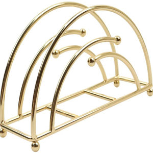 Elegante servilletero de acero inoxidable pulido dorado con diseño hecho a mano, perfecto para vajilla elegante y decoración de comedor - Product Image 1