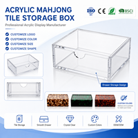Boîte de rangement personnalisée en acrylique pour tuiles de mahjong, boîtes de présentation américaines pour tuiles de mahjong transparentes magnétiques
