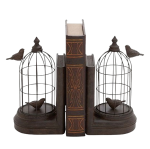 Serre-livres décoratifs en métal avec motif vertical pour étagères de bureau à domicile - Product Image 4