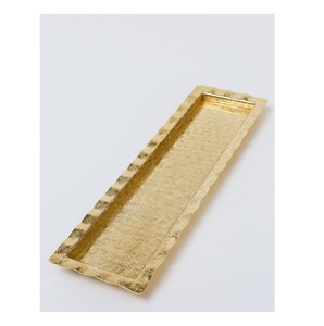 ถาดรอมฎอนทองเหลืองพร้อมพื้นผิวสีทองเหมาะสำหรับตกแต่งเสิร์ฟของหวาน - Product Image 1