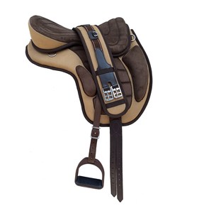 Freemax Silla de Montar Inglesa de Cuero Genuino, Estilo Western, sin Arco, Ligera, para Doma Clásica, con Herrajes de Acero Inoxidable - Product Image 1