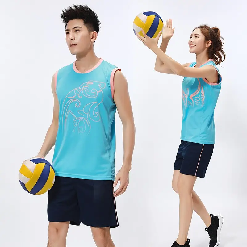 Heren Volleybal Uniformen Shirt Mouwloze T Shirts Mannen Badminton Shirt Tafeltennis Set Team Hardloopsport Fitness Pak