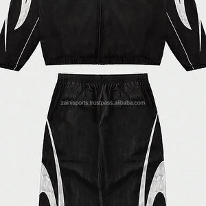 Chándal cortavientos personalizado OEM, conjunto de dos piezas con cremallera y capucha, ropa impermeable para correr, conjunto cortavientos de talla grande - Product Image 5