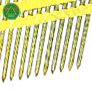 21 Degree 3 Inch <b>Steel</b> Strip Framing Nails 4000pcs <b>Flat</b> Head Style Yellow Coating Screw Shank Best Prices for Framing Projects - Product Image 6