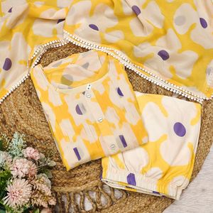 New Arrival Women Pure Cotton Kurta Pant Dupatta Set Latest Girls Kurti Design 2024 Pakistani Salwar Kameez 3 Piece Sets - Product Image 3