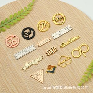 ป้ายโลหะผสมสังกะสีสำหรับเสื้อผ้า หมวก กระเป๋า - ป้ายโลโก้รักษ์โลกพร้อมรูเจาะสำเร็จรูป - Product Image 1