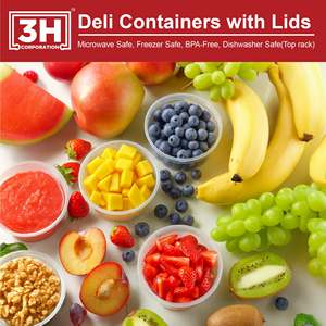 ถ้วยซุปแบบซ้อนได้ขนาด 8 ออนซ์ พร้อมฝาปิด 240 ชุด 480 ชิ้น สำหรับเก็บอาหารในตู้เย็น ผลิตจากพลาสติก PC และ PP เพื่อรักษาความสด - Product Image 2