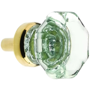 Perilla de cristal de sombra verde con diseño floral para armarios, cajones y armarios perilla decorativa elegante para la decoración de la cocina del hogar - Product Image 1