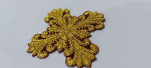 Badges de luxe tissés et brodés à la main, emblèmes et patchs en polyester avec fil de bullion, étiquettes de vêtement, badge en tissu feutre brodé - Product Image 2