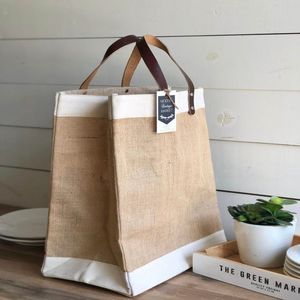 Custom Eco-Friendly Jute Grocery <b>Tote</b> <b>Bags</b> with Leather Handle Hemp Burlap <b>Bags</b> with Letter Pattern-Unique Shopping Solution! - Product Image 2