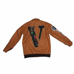 Men's Custom Coated Leather <b>Jacket</b> with Printed Sleeve & Logo Embroidery Winter Stand Collar Comfortable Fit - Product Image 2