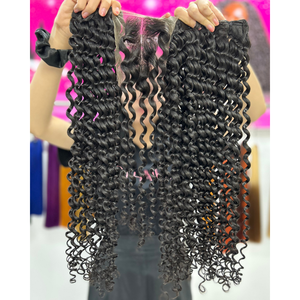 Precio al por mayor de alta calidad Color natural 2X6 30 pulgadas Cabello humano dibujado doble Cabello rizado crudo vietnamita 100 - Product Image 1