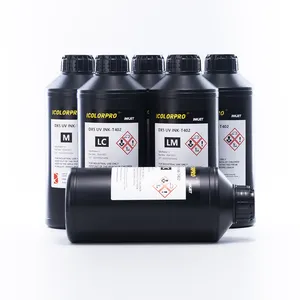 IColorPro LED UV INIK DX5 1000ML หมึกยูวีนุ่ม cmyk หมึกยูวีใช้สําหรับ Epson XP600 DX5 DX6 DX7 หัวพิมพ์