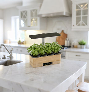 Jardin d'intérieur intelligent J&C à l'aspect bois naturel avec lumière LED réglable pour les herbes aromatiques et les légumes à feuilles vertes de la cuisine - Product Image 4