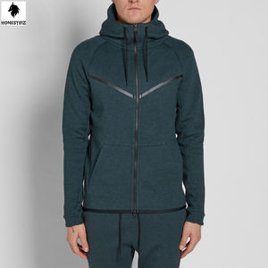 เสื้อฮู้ดผู้ชายแบบสวมหัวสีดำทำจากผ้าขนสัตว์ยืดหยุ่นแบบลำลอง - Product Image 3