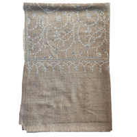Châle en cachemire superfin, couleurs naturelles, longueur longue, mode hiver, tissé à la main, broderie Suzani en cachemire
