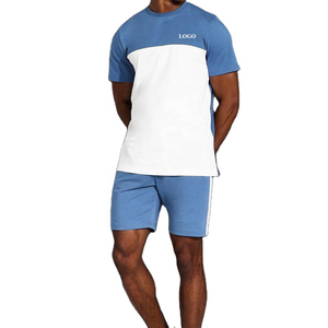 ขายร้อนที่กําหนดเองสองชิ้นผู้ชายแขนสั้นพร้อมแผงกางเกงขาสั้นสบายๆผู้ชายชุด/ธรรมดาชุดสั้นสําหรับผู้ชาย - Product Image 1