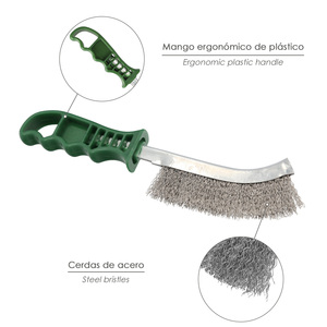 Spazzola Manuale in Acciaio Inossidabile con Manico Verde 25 cm - Product Image 3