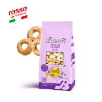 Taralli classiques Bauli au goût salé, cuits au four, à l'huile de tournesol et d'olive, 220g, fabriqués en Italie, emballage en boîte, farine de blé, prêts à consommer