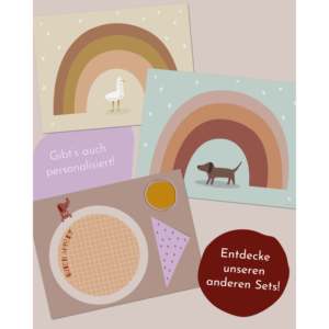 2-Piece Kids' Table Mat Set Dachshund with Rainbow 30x40 cm Washable <b>Vinyl</b> Cotton with Novel Printing for Newborns' Bedroom - Product Image 6
