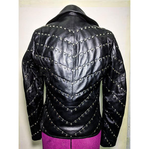 Vente en gros Veste en cuir PU de haute qualité en peau de mouton pour femmes Veste d'automne finie à la mode - Product Image 3