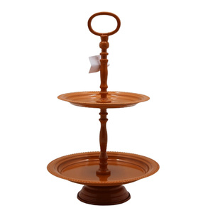 แท่นวางเค้กอลูมิเนียม2ชั้นถาดโลหะสำหรับทำด้วยมือสำหรับงานแต่งงานและวันเกิดจำนวนมาก - Product Image 3