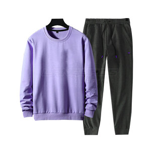 Unisex Custom Printed Logo <b>Sweat</b> Suits 100% Cotton Gray Jogger Sets Wholesale 2 Piece Winter Tracksuits from Pakistan - Product Image 1