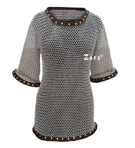 Unisex Handcrafted Medieval Aluminum <b>Chainmail</b> <b>Shirt</b> Hauberk Cosplay for Historical Reenactments Steel Gifts at Wholesale Prices - Product Image 1