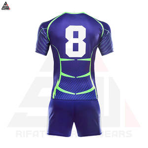 Uniformes de rugby unisexes de qualité supérieure tendance, uniformes de football à manches courtes avec impression de logo personnalisé - Product Image 3
