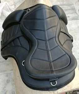 Premium Freemax Treeless Saddle Asiento suave de cuero marrón genuino para montar a caballo Uso Inglés y Occidental - Product Image 2