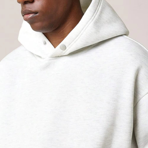 Sudadera con Capucha Oversize Premium para Hombre, Manga Regular, Tejido de Punto, Casual, Hombro Caído, Botones, Estampado Digital, Corta - Product Image 4