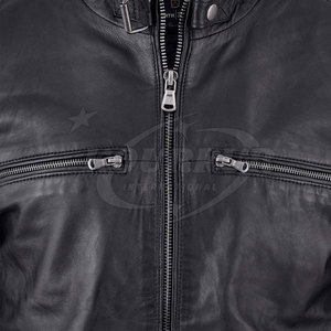 Veste d'hiver personnalisée pour homme en cuir de vache 100 %, col montant, haute qualité, écologique, coupe-vent, options de couleurs personnalisées - Product Image 2