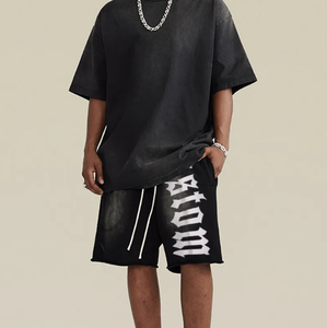 Personnalisé Chenille Broderie Logo Applique Haute Qualité 100% Coton Shorts Épais Short Ample Décontracté pour Hommes - Product Image 6