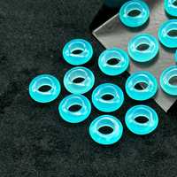 Pierres précieuses en chalcédoine aquatique en forme de beigne de 12 mm, perles lisses en forme de beigne, pierres précieuses sculptées pour la fabrication de bijoux