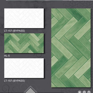 กระเบื้องรถไฟใต้ดินสีเขียวขนาด100x300มม. 75x300มม. เคลือบเงา/แมตต์ความหนา9มม. สำหรับผนังและพื้นสำหรับล็อบบี้ของโรงแรม - Product Image 1