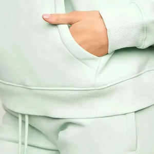 Women's Solid Color Fleece Hoodie Soft Warm Pullover Long Sleeve Casual Comfy <b>Matching</b> <b>Jogger</b> <b>Set</b> Autumn Custom Front Breathable - Product Image 3