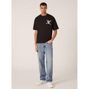 เสื้อยืดพิมพ์ลายกราฟิกขนาดใหญ่สำหรับผู้ชาย, เสื้อยืดพิมพ์ลายกราฟฟิคผ้าฝ้าย100% สีดำไซส์ใหญ่ - Product Image 5