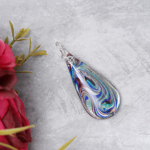 Lámpara ovalada Multicolor de lujo hecha a mano, colgantes decorativos de cristal para el trabajo, para uso diario, DAJ-58/59491 - Product Image 2