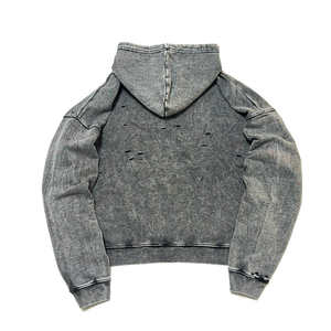 Sudadera con capucha desgastada de gran tamaño para hombre, mezcla de algodón básico transpirable para hombre, Sudadera con capucha desgastada de calidad térmica a bajo precio para hombre - Product Image 2