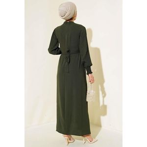 สีกากีชุดเดรสลำลองแขนจีบ - Product Image 1