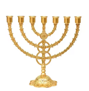 Candelabros de aluminio de Metal hechos a mano de Chanukah Menorah judía con acabado de níquel moderno para decoración religiosa del hogar - Product Image 2