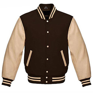 Manteau Letterman d'hiver personnalisé, tendance, pour l'extérieur, en laine et peau de mouton, avec fermeture éclair, respirant, coupe-vent, doublure en polyester, authentique - Product Image 3