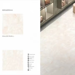 Dollcer 600x600mm Pearl Light Design Glacé Digital GVT PGVT Carreaux de sol 60x60cm 24x24 Porcelaine Polie 2x2 Prix bon marché - Product Image 1