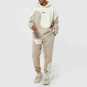 ชุดวอร์มสำหรับวิ่งศิลปะการปะติดแบบไขว้บ็อกซี่ทรงสูงและใหญ่การออกแบบที่ผ่อนคลายและทันสมัย - Product Image 1