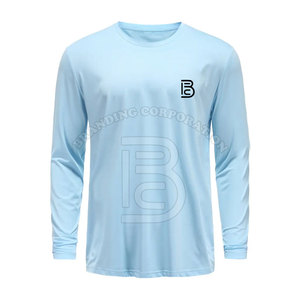 100% chemises de pêche légères en polyester Logo personnalisé Sublimation Design solide - Product Image 1