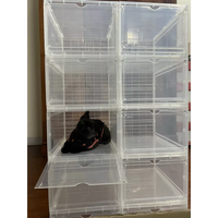 Boîte de rangement pour chaussures en plastique translucide empilable, écologique, recyclable, rectangulaire, fabriquée par Pavico Factory, personnalisable, certifiée ISO