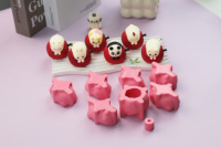 Moule en silicone 3D en gros pour chocolat, motif litchi et animaux mignons, qualité alimentaire, forme panda, chat, lapin, petit moule à dessert