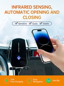 Vente en gros Localisateur GPS 15W avec capteur intelligent Clip pour bouche d'aération Chargement rapide sans fil Support de téléphone antidérapant à verrouillage ferme - Product Image 3